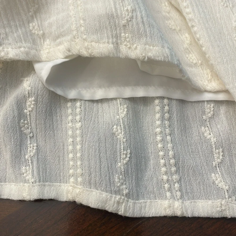 Express Cream Ruffle Off-Shoulder Romper - Picture 17 of 17